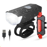 Kit Lanterna E Farol Bicicleta Luz Led C/ 3 Modos Iluminação