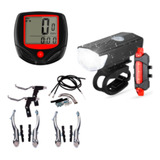 Kit Lanterna Sinalizador Velocímetro Freio V brake Bike Mtb