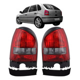 Kit Lanterna Traseira Moldura Gol G3 1999 2000 Á 2005 Fume