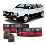 Kit Lanternas Traseira Setas Fumê Gol Quadrado 1987 A 1990