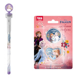 Kit Lapiseira Frozen Troca Ponta E Apontador E Borracha Tris