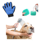 Kit Lava Pet Escova Banho Cachorro Gato Dispenser Luva