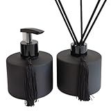 Kit Lavabo Aromatizador E Porta Sabonete Líquido - Dispenser Organizador Banheiro - Jogo Para Banheiro - Preto