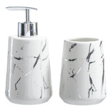 Kit Lavabo Banheiro Decorado Porta Escova Organizador Luxo