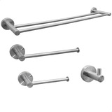 Kit Lavabo Banheiro Inox 304 Jogo Acessorios Toalheiro Duplo