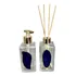 Kit Lavabo Difusor E Saboneteira Ágata Azul Banhada Em Ouro
