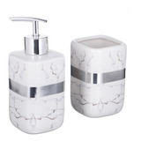 Kit Lavabo E Banheiro Saboneteira Líquida Escova Cetim 320