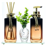 Kit Lavabo Saboneteira Aromatizador Bandeja Passaro Enfeite