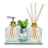 Kit Lavabo Saboneteira E Aromatizador De Ambiente