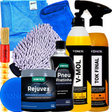 Kit Lavagem Limpeza Automotiva Shampoo Cera Pretinho Vonixx