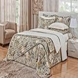 Kit Lavinia Casal Queen 05 Peças Mellindre Tecido 67 Poliéster 33 Algodão Enchimento 100 Poliéster Bege Médio Sofisticata 2018 2216