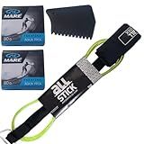 Kit Leash Prancha De Surf Regular 6mm - 2 Parafina Surf Maré - Raspador Resistente E Performance -Agua Fria-