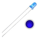 Kit Led 3mm Difuso 10 Peças Azul