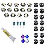 Kit Led 3w Para Luminaria Aquário Marinho Corais 80 Litros 45w Azul Royal Branco 10000k UV