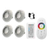 Kit Led Piscina Com Controle 4 Leds Rgb Fonte 12v