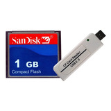 Kit Leitor Cf X Usb + Cartão Compact Flash 1gb Sandisk