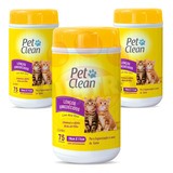 Kit Lenço Umedecido Caes Gatos Toalha Banho A Seco 225und