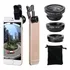 Kit Lente 3 Em 1 Macro Wide Fish Eye Olho De Peixe Celular