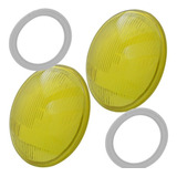 Kit Lente Raiada Amarela Farol Olho De Boi Fusca Borracha