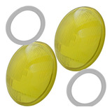 Kit Lente Raiada Âmbar Farol Olho De Boi Fusca Borracha