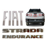 Kit Letreiro Sigla Cromada Mala Fiat Strada Endurance 2021