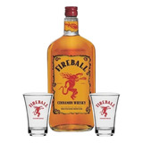 Kit Licor De Canela Fireball 750ml Com 2 Copos Shot