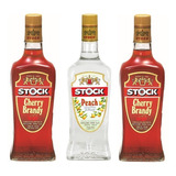 Kit Licor Stock Pêssego 2 Cherry Brandy 720ml Cada