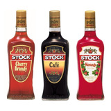 Kit Licores Stock Cherry Brandy Café E Morango 720ml Cada