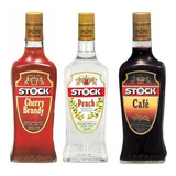 Kit Licores Stock Cherry Brandy Café E Pêssego 720ml Cada