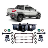 Kit Lift Traseiro Strada 4 Cm Em Aço Com Alongadores