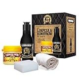 Kit Limpa Couro 140ml Hidratante De Couro Automotivo Jr 60g