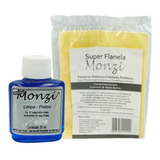 Kit Limpa Prata Monzi Com Flanela Mágica Limpa Joias Brilho