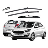 Kit Limpador De Parabrisa Silicone Chuva Ford Ka 2014 A 2022