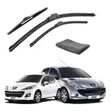 Kit Limpador De Parabrisa Silicone Chuva Peugeot 206 E 207