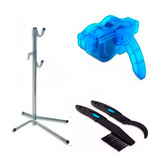 Kit Limpador Limpeza Corrente Bicicleta Bike Suporte 4 X 1