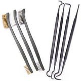 Kit Limpeza Armas 3 Escovas 4 Espátulas Nylon