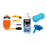 Kit Limpeza Bike 6 Pçs Máquina Limp Corrente Shampoo 1l