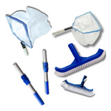 Kit Limpeza Brustec Cabo 4 Metros Peneira Escova Nilon Fibra