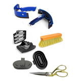Kit Limpeza Cavalo Rodo Raspador Tesoura Raspadeira Escova