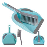 Kit Limpeza Com Pazinha De Lixo Escova Azul Turquesa