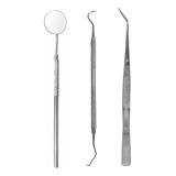 Kit Limpeza Dentária Extrator Tártaro Epelho E Pinça