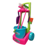 Kit Limpeza Infantil Vassoura Rodo Pá Balde Mobicar Usual