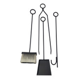 Kit Limpeza Lareira Prático Aço Forjado A Mão Acessório 4 Pç