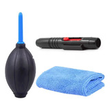 Kit Limpeza Lentes Cameras 3 Em 1 Com Caneta