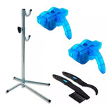 Kit Limpeza Limpador Corrente Bike Bicicleta Suporte 5 X 1