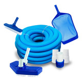 Kit Limpeza Para Piscina Aspirador Peneira Mangueira 5m