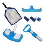 Kit Limpeza Peneira Metálica Aspirador Escova Cabo 140cm