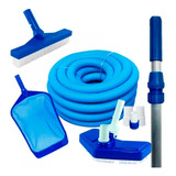 Kit Limpeza Piscina Aspirador Peneira Escova Mangueira 5m