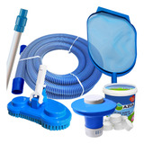 Kit Limpeza Piscina Inflável Mangueira Flutuador Pastilha