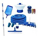 Kit Limpeza Piscinas Fibra Vinil Alvenaria Aspirador 8 Rodas